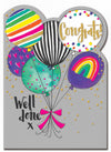 Congratulations Well Done Balloons Card