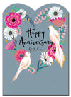 Happy Anniversary Birds & Floral Heart Card