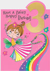 Age 3 Girl Fairy Birthday Card
