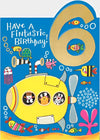 Age 6 Boy Submarine Birthday Card
