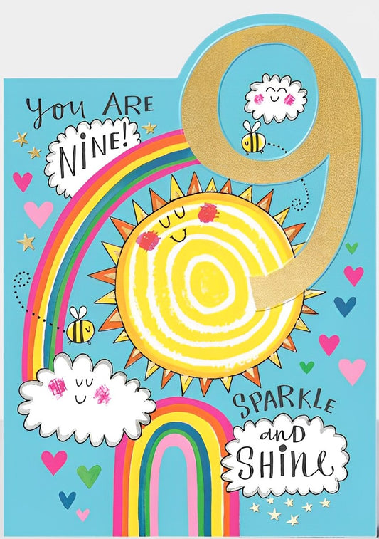 Sunshine 9th Birthday Card