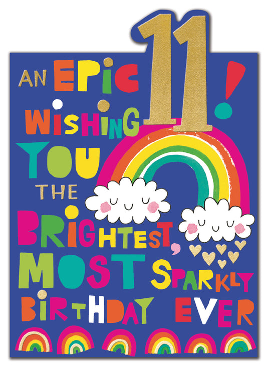 Rainbow 11th Birthday Card