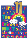 Age 11 Girl Text Birthday Card
