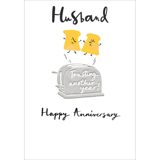 "Toasting Another Year" Husband Anniversary Card