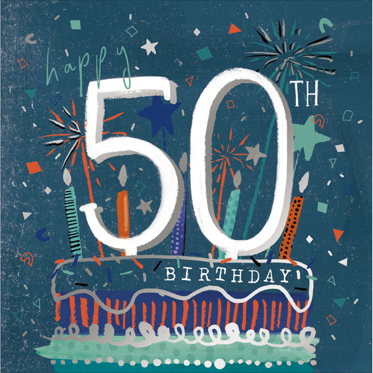 Cake Time 50th Birthday Card