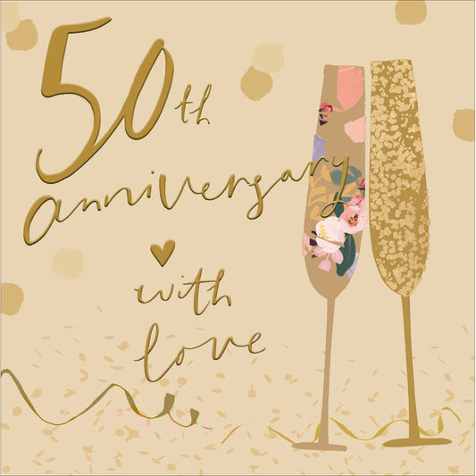 "50th Golden Anniversary" Flutes Card