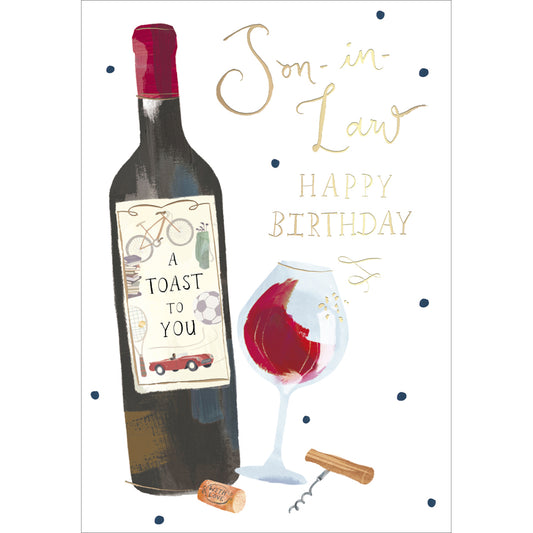 "A Toast To You" Son-In-Law Birthday Card