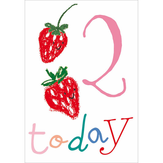 Strawberries 2nd Birthday Card