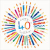 Kaleidoscope Wheel 40th Birthday Card