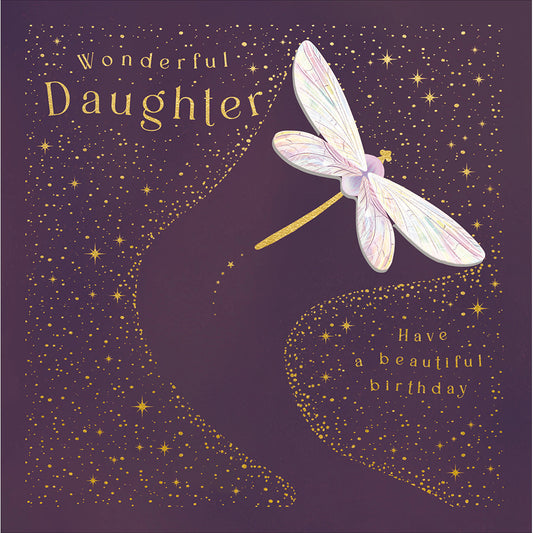 Wonderful Daughter Dragonfly Birthday Card