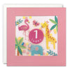 1st Pink Jungle Shakies Birthday Card