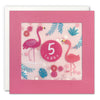 5th Birthday Flamingos Shakies Card