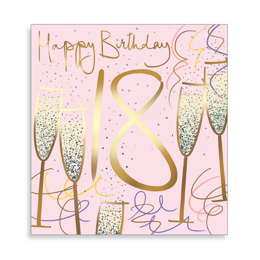 Champagne 18th Birthday Card