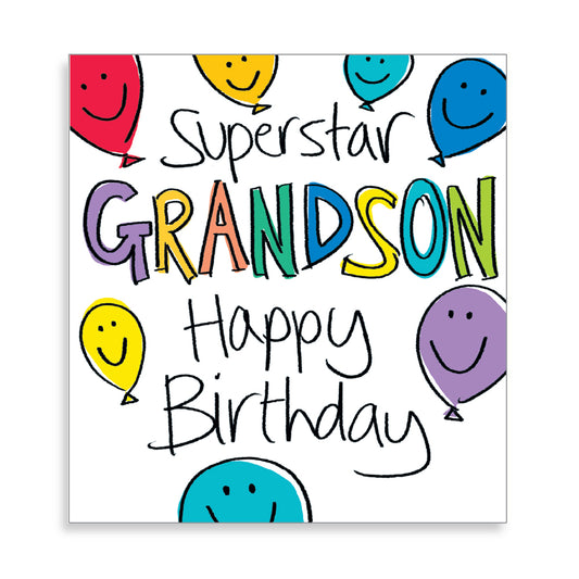 "Superstar Grandson" Birthday Card