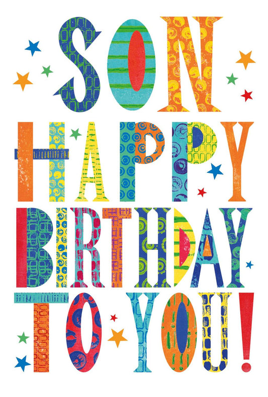 Colourful Son Birthday Card