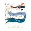 Leaving Plane With Banner Card
