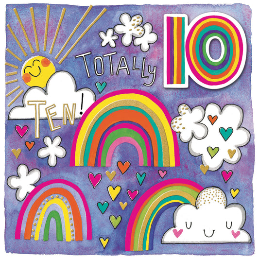 Rainbow 10th Birthday Card