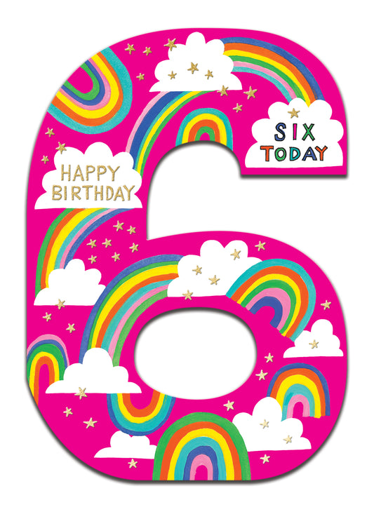 Rainbows 6th Birthday Card