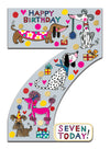 Age 7 Dogs Birthday Card