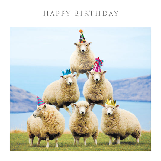 Stacking Sheep Birthday Card