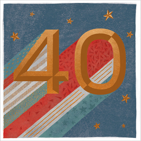 Stars 40th Birthday Card