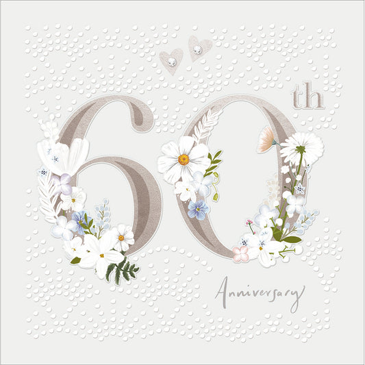 Special Diamond Flowers 60th Anniversary Card