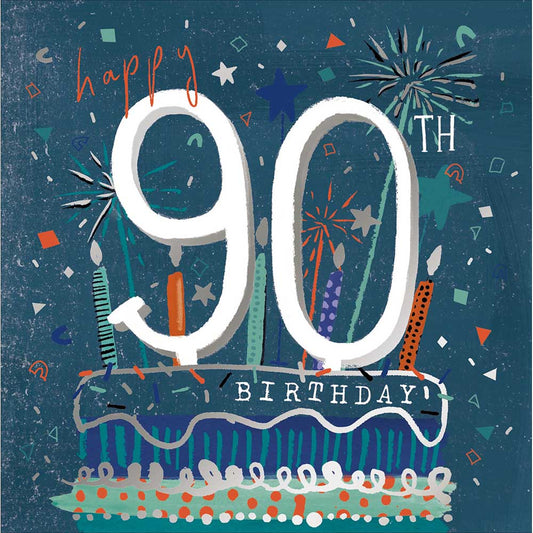 90th Birthday Cake Card