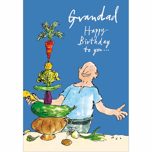 Quentin Blake Garden Grandad Birthday Card
