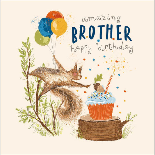 Party Squirrel Brother Birthday Card