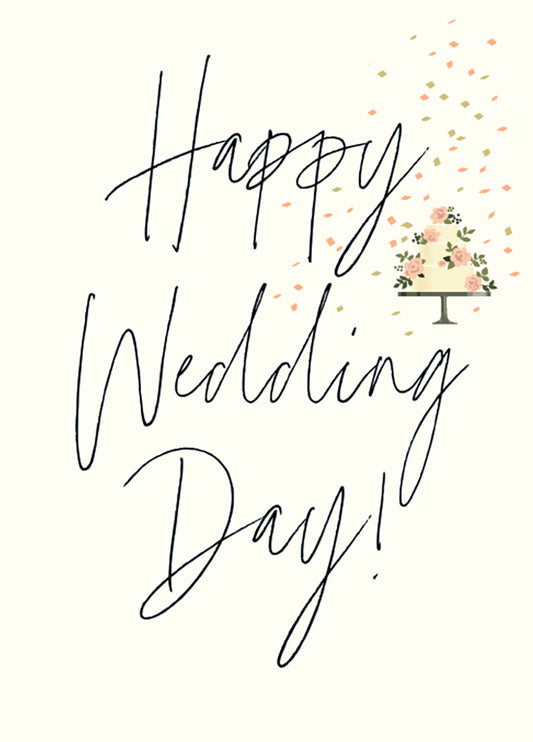 "Happy Wedding Day" Cake Card