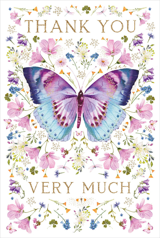 Pizazz Butterfly Thanks Card