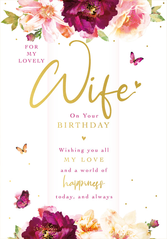 Lovely Wife On Your Birthday Card