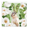 Hare With White Garden Roses Photographic Card