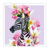 Zebra And Fancy Flowers Photographic Card