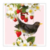 Blackbird And Strawberries Photographic Card