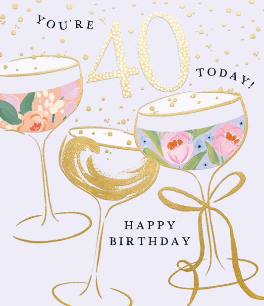 40th Drinks Birthday Card