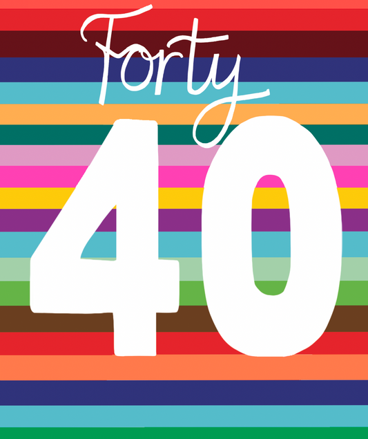 Stripe 40th Birthday Card