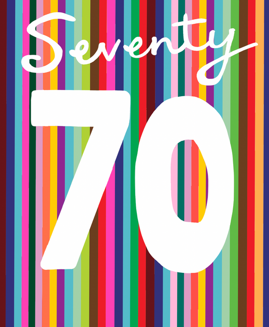 Stripe 70th Birthday Card