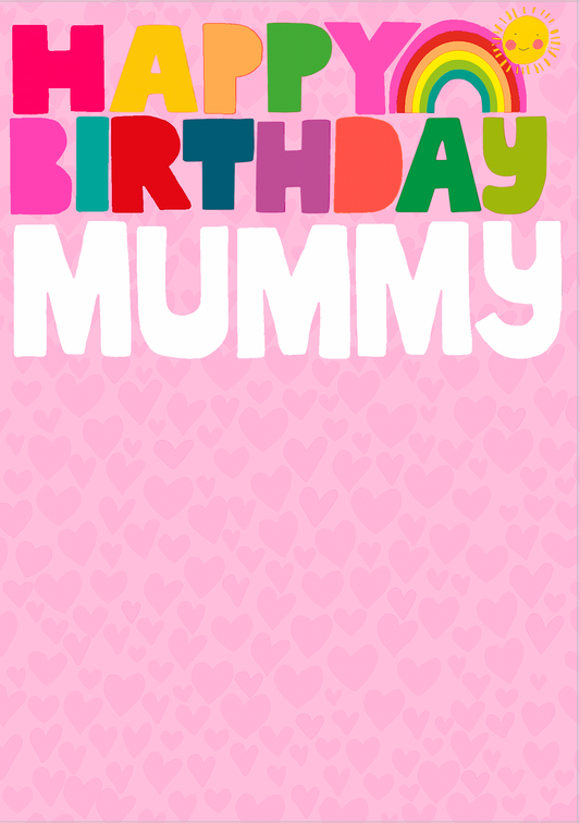 Pink Bold Mummy Birthday Card