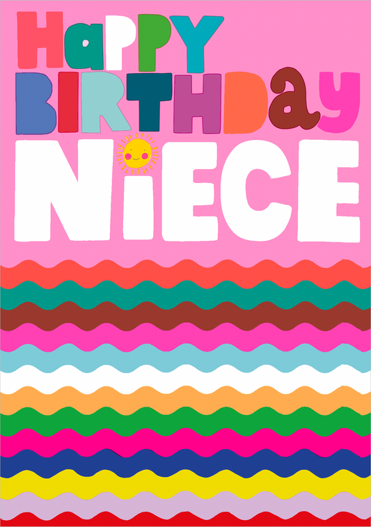 Bold Colour Niece Birthday Card