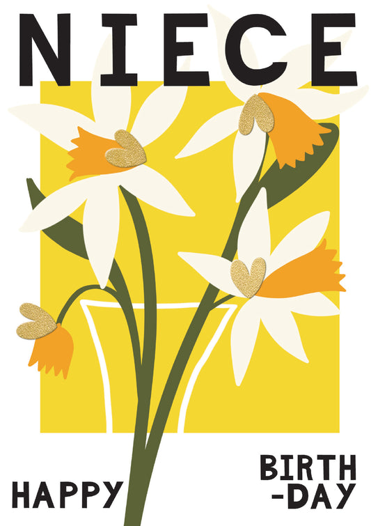 Yellow Daffodils Niece Birthday Card