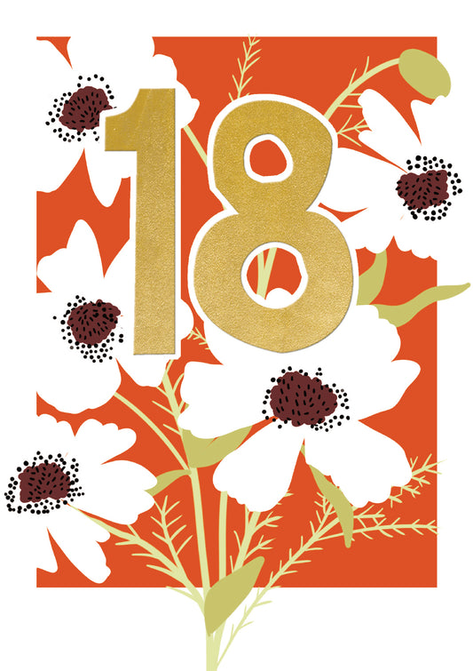 Floral 18th Birthday Card