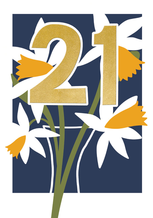 Floral 21st Birthday Card
