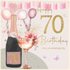 70th Birthday Champagne Card