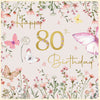 80th Birthday Flowers Card