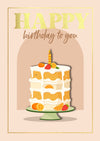 Happy Birthday Orange Cake Card