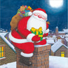 Father Christmas Climbing Into Chimney Pot Card