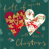 Both Of You Hearts Christmas Card