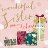 Sister And Presents Christmas Card