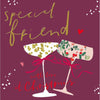 Two Cocktail Glasses With Ribbons For A Special Friend Christmas Card